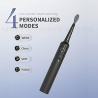 Brosse à dents électrique sonique personnalisable IPX7 avec têtes de rechange plus douces, blanchiment des dents, minuteur intelligent, 4 modes optionnels, autonomie de 300 jours