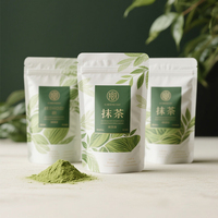 Imprimé personnalisé OEM ODM feuille d'aluminium de qualité alimentaire finition mate 50g 100g pochette debout sac fermeture éclair mylar Matcha sac de poudre