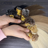 Extensión de Cabello Humano 100% Remy Europeo Virgen Ruso con Cutícula Alineada Double Drawn I Tip Color Claro