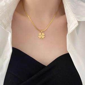 Stainless Steel <strong>Necklaces</strong> <strong>Boho</strong> Snake Herringbone Blade Chain Gothic Classic Clover Pendants <strong>Necklace</strong> for Women Jewelry Fine Gift - Product Image 4