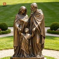 Sculpture religieuse en bronze pour décoration extérieure, statue en bronze grandeur nature de Saint Joseph avec l'enfant Jésus, statue en métal