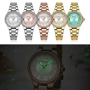 Montres-bracelets pour femmes CURREN 9091, charme romantique, design tendance, <span class=keywords><strong>montre</strong></span> à quartz fine avec aiguilles lumineuses, <span class=keywords><strong>bracelet</strong></span> en acier inoxydable - Product Image 2