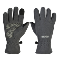 HBG 1218 Gants d'hiver pour l'extérieur Gants de course antidérapants accessibles à écran tactile imperméables pour hommes femmes en silicone à motif croisé