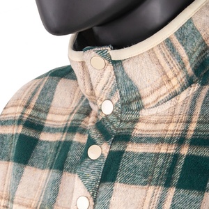 Sweat-shirt à col boutonné pour homme TOPSHOW, logo brodé personnalisé, manches longues, vert beige, pull en laine à carreaux - Product Image 4