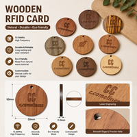 Holz-Schlüsselkarte 13,56MHz Smart Wood Hotel-Schlüsselkarte mit Seidenlogo-Aufdruck und NFC 213 Chip Hotelkarte