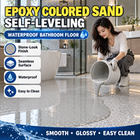 Revêtement de sol époxy, revêtement liquide écologique, effet marbre brillant, sable coloré, peinture auto-nivelante pour sols en béton