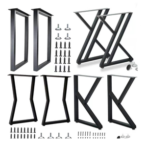 Siyah çelik masa ayakları X dökme demir ayarlanabilir kahve yemek masası tabanı ferforje <span class=keywords><strong>Metal</strong></span> ayaklı masa - Product Image 1