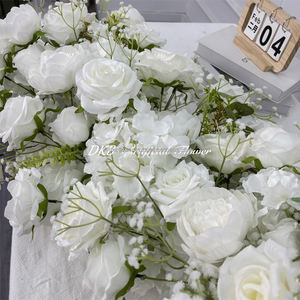 DKB Wholesale Chemin de table floral fait main pour mariage, chemin de table floral blanc, chemin de table floral artificiel - Product Image 5