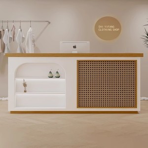 Mostrador de Recepción de Cuero Estilo Japonés y Coreano para Tienda de Ropa, Casa de Huéspedes, <span class=keywords><strong>Restaurante</strong></span> y Bar en China - Product Image 3
