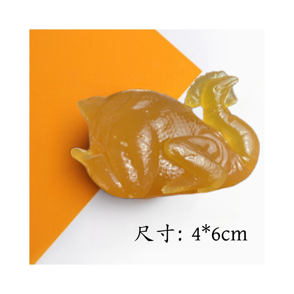 Aimant de réfrigérateur de poulet sculpté en jade cuit au sel (avec aimant)