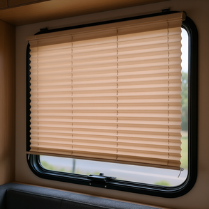 Persianas Plisadas D0100X3W32J de 62x32 Pulgadas, Tela de Poliéster, Fáciles de Limpiar, Cubierta para Ventana de Autocaravana, Estilo Minimalista, Accesorio Interior - Product Image 2