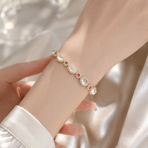 Pulsera de Turmalina Natural y Jade Blanco de Estilo Juvenil para Mujer, Regalo para Chicas - Product Image 2