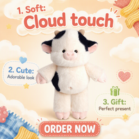 Grande Vache en Peluche 45cm en Coton PP Doux pour Cadeau d'Anniversaire, Jouet pour Enfants Amoureux des Animaux, Vache qui Court, Jouet Très Vendu en Gros