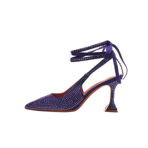 Nuevos zapatos de tacón alto con forma de pezuña, florales, hechos a mano, elegantes y a la moda, con cordones para mayor agarre, sandalias de verano para mujer. - Product Image 1