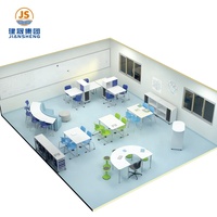 Ensemble de bureau et de chaise ergonomiques pour étudiants du primaire et du secondaire, certifié CE et BIFMA, modulaire et collaboratif