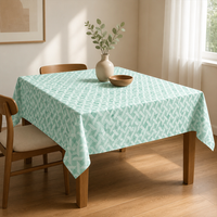 Nappe en PEVA jetable imperméable rectangulaire motif losanges vert menthe et blanc pour la vente en gros