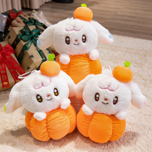 2025 Halloween Pumpkin <strong>Panda</strong> Rabbit Plush <strong>Bag</strong> Charm - Mini Keychain Pendant for Backpack/Gift Decor - Product Image 4
