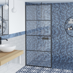 Nóng bán 10mm dày Tempered Kính tắm bảng điều khiển với khung Vàng đơn giản phong cách nhôm Phòng tắm kính phân vùng màn hình - Product Image 4