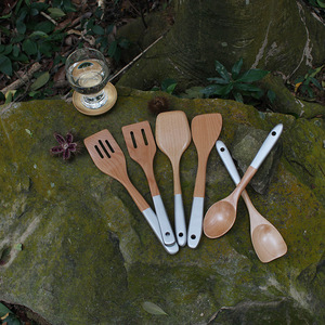 Wooden Spoon And Spatula Set 6 Piece Kitchen Cooking Utensils Hand Wash Only - Product Image 3