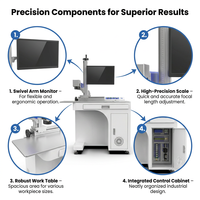Machine de marquage laser à fibre de bureau 100W haute précision et haute vitesse (0,001 mm) avec prise en charge DXF pour métaux, de qualité industrielle et spécialisée