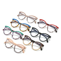 Populaire femmes mode Vogue grand cadre chat oeil lunettes couleur sourcil léopard Anti lumière bleue Prescription myopie cadre optique