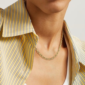 Bán Buôn Tùy Chỉnh Không-Làm xỉn Không Thấm Nước 18K Mạ Vàng Figaro Chuỗi Dây Xoắn Người Đàn Ông Phụ Nữ Thép Không Gỉ Hợp Thời Trang Vòng Cổ - Product Image 6