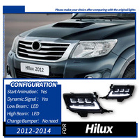 Ensemble de phares de projecteur LED pour Toyota Hilux Vigo 2012-2014, clignotant DRL, étanche, Canbus, Plug and Play, pièces automobiles