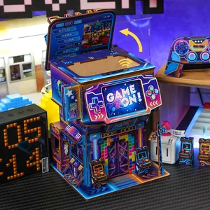 Tonecheer Cyber Game City Educativo Mini 3D Rompecabezas Cartón Rompecabezas de escritorio para niños