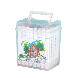 Ensemble de marqueurs permanents à double pointe à base d'alcool de couleurs vives professionnels OEM avec logo personnalisé - Product Image 4