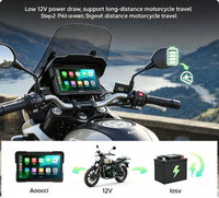 Système de navigation GPS pour moto Aoocci C7 certifié CE, 7 pouces, à fixer sur le guidon, compatible sans fil avec Android Auto et CarPlay
