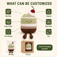 Porte-clés en peluche Kawaii Gâteau aux matcha en couches avec cerise, jouet en peluche doux en forme de dessert, cadeau
