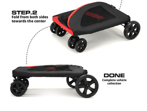 Cochecito Multifuncional de Tela para Mascotas con 4 Ruedas, para Perros y Gatos Medianos y Grandes, Plegable y Portátil para Viajes y Paseos al Aire Libre - Product Image 6