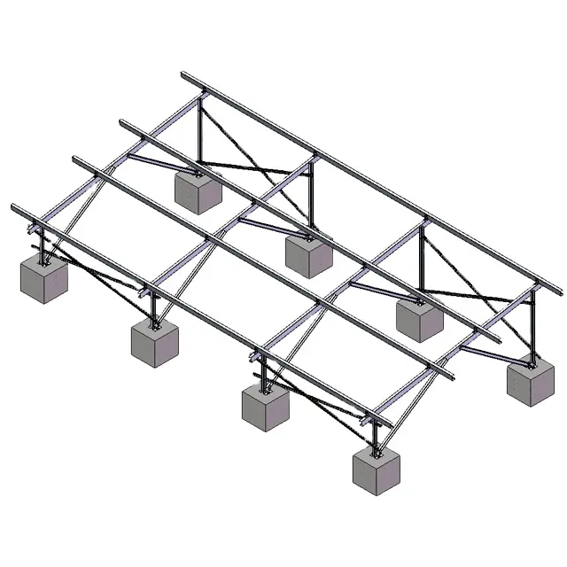 Al6005-T5 struttura di montaggio solare solare in alluminio di montaggio tetto al suolo e installazione di componenti a montaggio rapido zavorrato