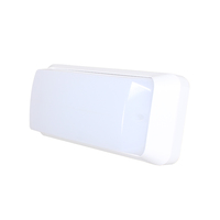 PDLUX PD-LED2045 Lampe de plafond LED moderne à détecteur de mouvement micro-ondes IP65, design spatial, en plastique, LED PC ronde, 24 12W Max.