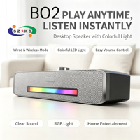 Altavoz Multimedia USB Luminoso de Modo Dual con Cable y Bluetooth 5.0 B02 para PC, Portátil, Computadora de Escritorio Todo en Uno, Mini Barra de Sonido
