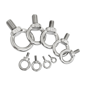 304 스테인리스 스틸 아이볼트 및 너트(링형 천공 연장 나사산 벽 나사 포함) 리프팅 아이볼트 및 나사 - Product Image 1