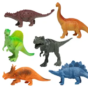 6 pcs colorful plastik dinosaurus kecil mainan untuk anak-anak