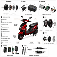 Scooter électrique de remplacement OEM 125CC équivalent à un scooter à essence, moto électrique haute vitesse 72V, cyclomoteur électrique pour adultes
