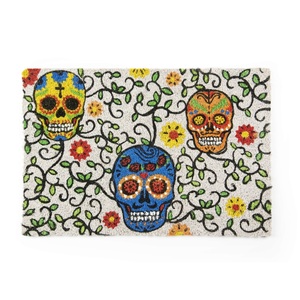 Tappeto per porta Excelsa Calavera 60x40 cm, tappeto decorativo per ingresso in fibra di cocco multicolore - Product Image 1