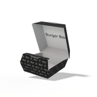 Boîte à hamburger en papier sulfurisé imprimée sur mesure avec design en forme de coquille pour la vente à emporter de la restauration rapide