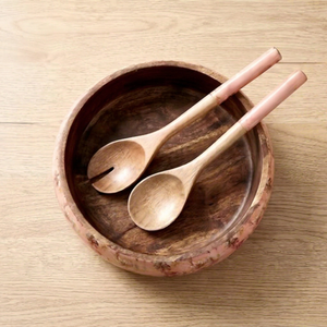 Tazón Decorativo Bohemio de Madera Blanca, Apto para Lavavajillas y Ecológico para Comer en Casa - Marca AMAYRA - Product Image 1