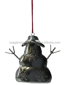 Nouveau DESIGN en métal SANTA forme noël suspendus ornement flocon de neige conception fer nickel décoration de noël - Product Image 6