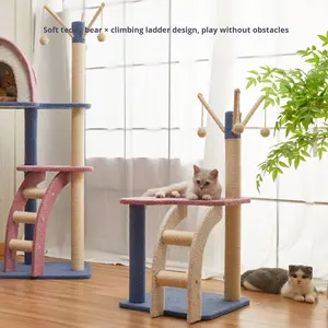 Commercio all'ingrosso moderno Multi-strato gatto albero Stand in legno Pet Jumping piattaforma di arrampicata per gatti casa gatto giocattolo per gatti - Product Image 4