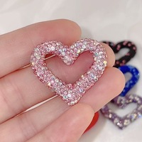 Coeur diamant strass De Luxe En Métal De Luxe Bling Charmes Designer Charmes Pour coque de téléphone chaussure Sandales bricolage décoration Charmes