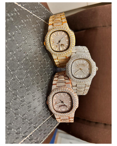 Reloj de pulsera para hombre estilo Hip Hop, completamente cubierto de diamantes de moissanita, con esfera negra y movimiento automático - Product Image 4