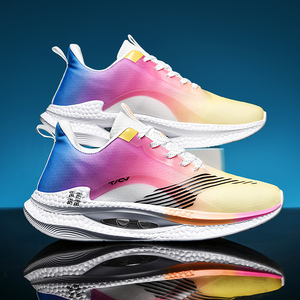 Baskets de sport décontractées respirantes en maille PU grande taille avec coussin d'air, chaussures de course tendance pour couples, style marche - Product Image 6