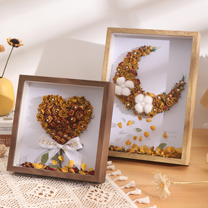 Cadre <span class=keywords><strong>photo</strong></span> en bois MDF creux pour fleurs séchées 3D, boîte à ombre profonde, vente en gros - Product Image 2