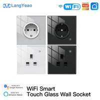 Enchufe de Pared Inteligente WiFi Zigbee LangYeao, Estándar del Reino Unido, 16A 3000W con Monitoreo de Energía, Compatible con Tuya, Alexa y Google Home