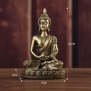 Labeauty Mini Sandstein Buddha Yoga Meditation Statue Harmonische Figur Sammler handwerk Feng Shui Skulptur Dekor für Zen