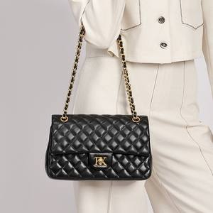 Высококачественная дизайнерская люксовая сумка 2025 года, новая, из натуральной кожи, женская, с ромбовидной стежкой, маленькая квадратная, на плечо, кроссбоди, легкая роскошь - Product Image 4